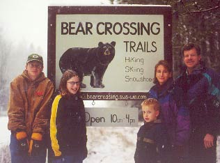 Livingston family at Bear Crossing Entrance Sign